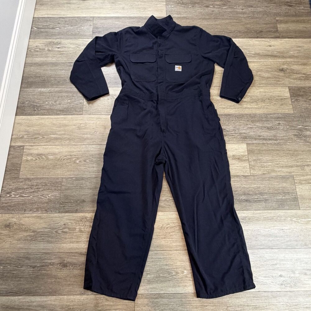 Carhartt Coveralls Mens 48 Short Blue Flame Resistant FR NFPA 2112 100162410